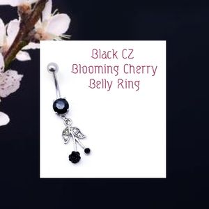 5/$10 | Black CZ Blooming Cherry Belly Ring
